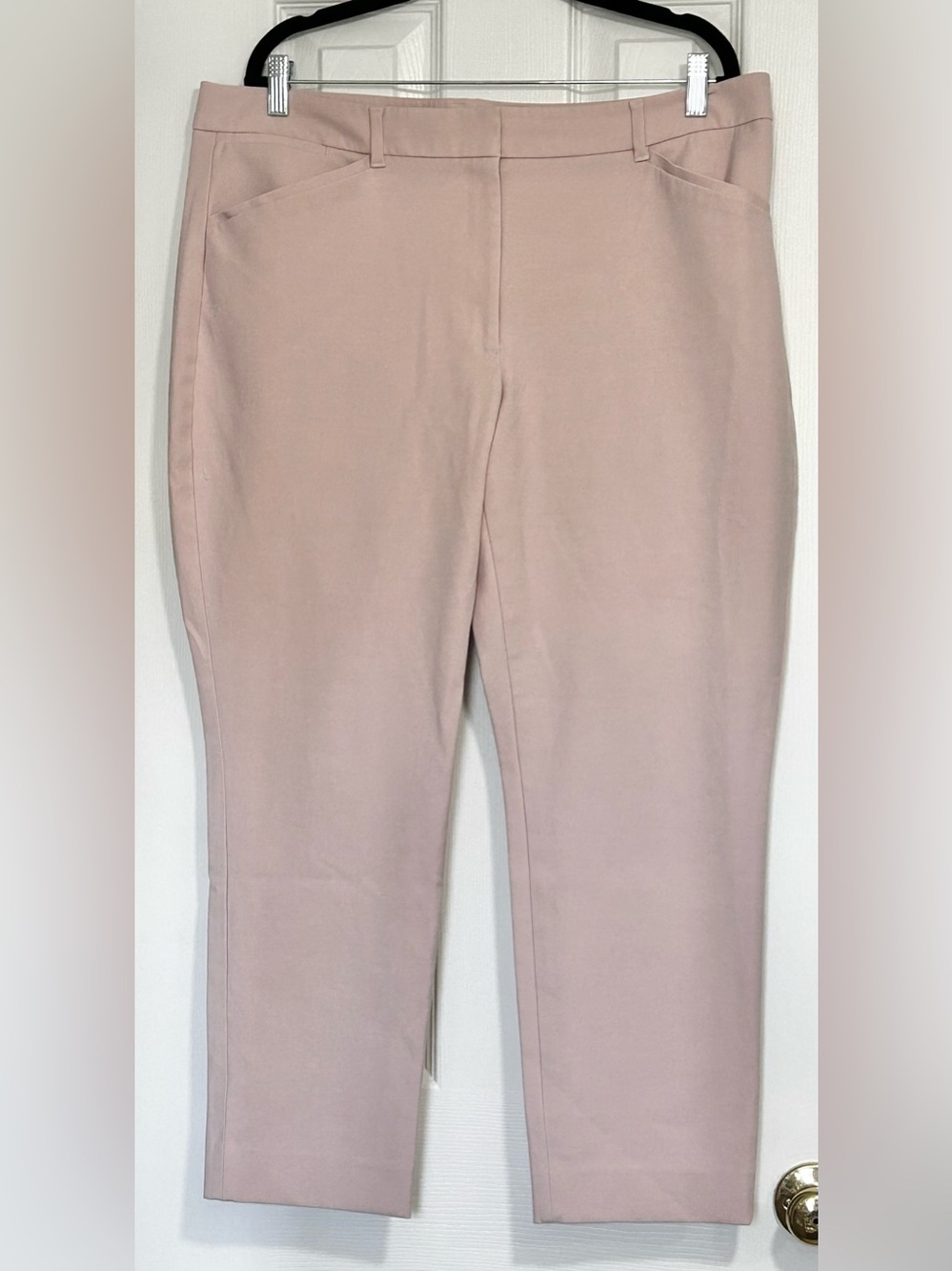 White House Black Market Curvy Blush Pink Ankle Comfort Stretch Pant, sz 16Curvy